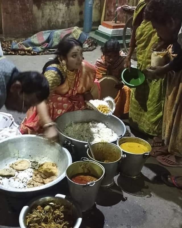 Woman reached station to serve food leftover in marriage
