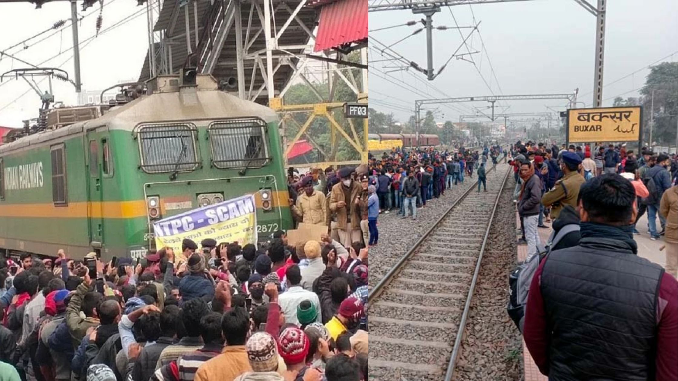Angry students landed on railway track in Bihar
