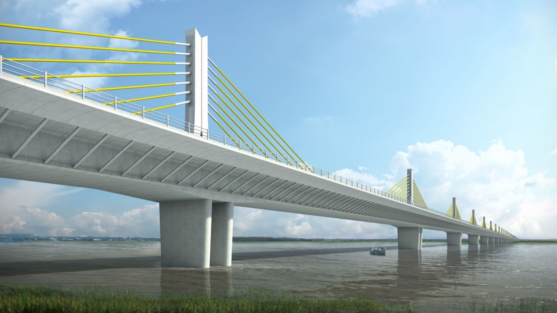 Two big 6 lane bridges are being built at the eastern and western ends of this city of Bihar
