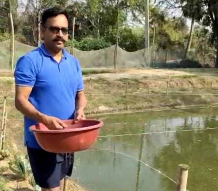 Rajesh Verma is doing fish farming