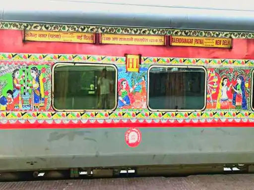 Sinnis painting in Rajdhani Express
