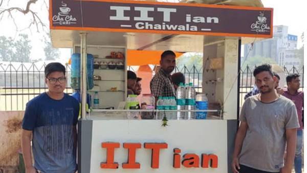 Four friends from Bihar put up their stall named IITian Chaiwala