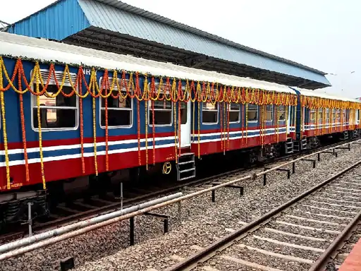 The bogie of this train running between India and Nepal was also decorated.