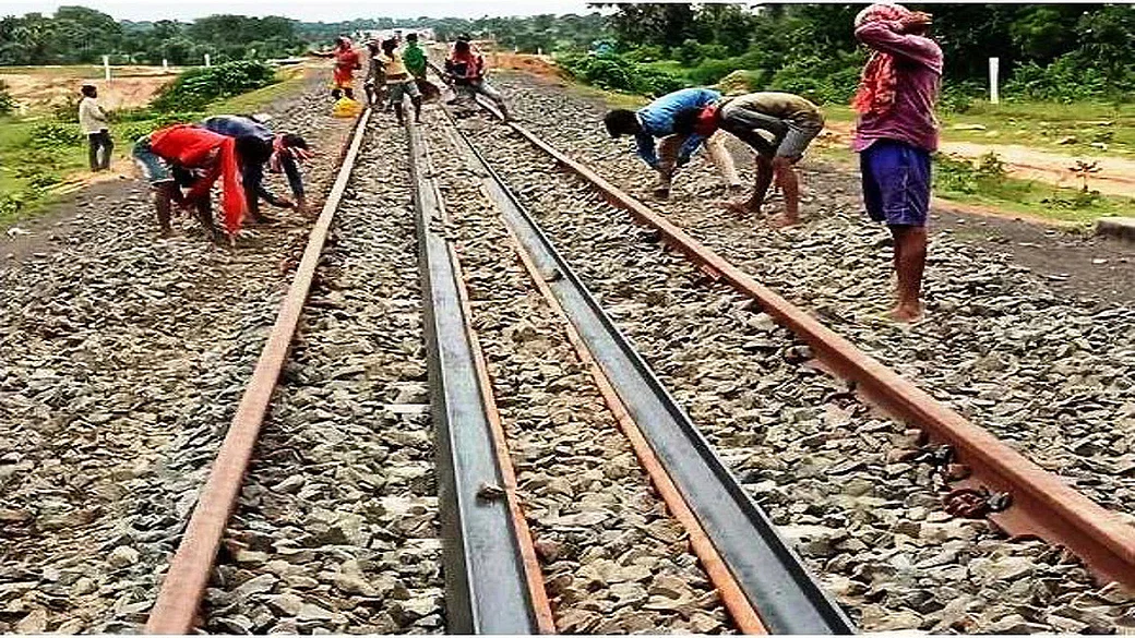 Jhanjharpur-Laukaha big rail line construction