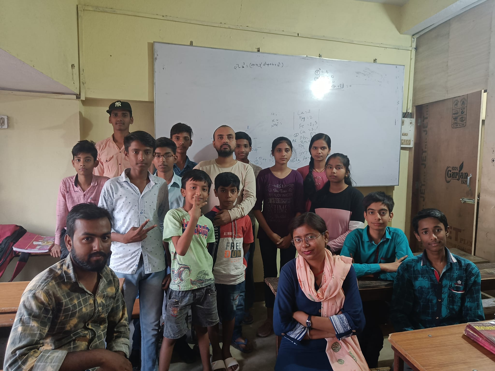 RK Srivastava with his students