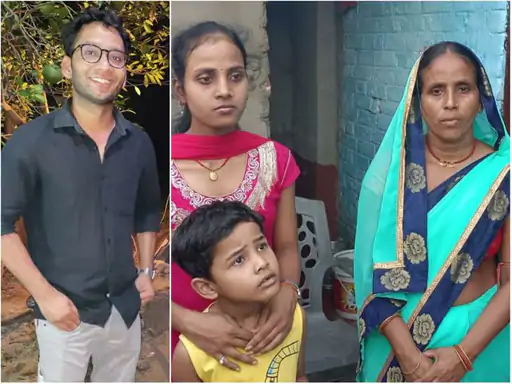 Vishal who got 484th rank in UPSC and his mother and sister