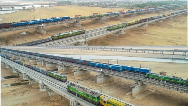 बिहार में बने रेल ब्रिज पर एक साथ 5 ट्रेनों का हुआ परिचालन, भारतीय रेलवे ने शेयर किया वीडियो
