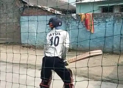 Atul practicing on the net