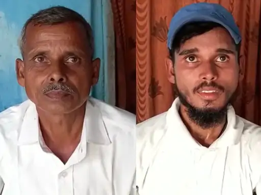 Farmer Ramchandra Yadav (left) Atul (right)