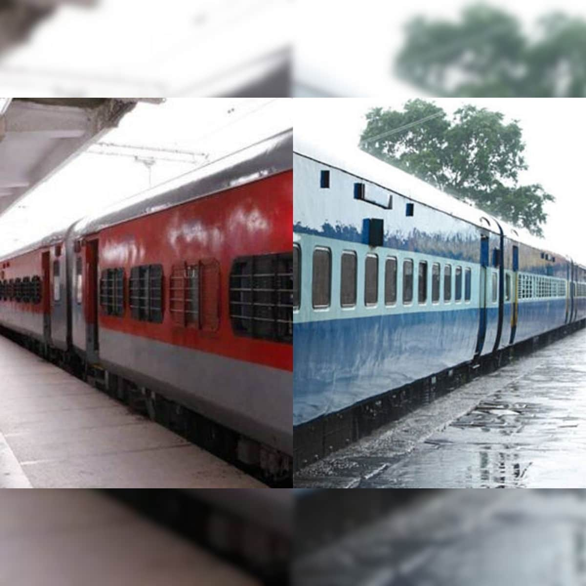 The blue colored coach is called ICF coach and the red colored coach is called LHB coach