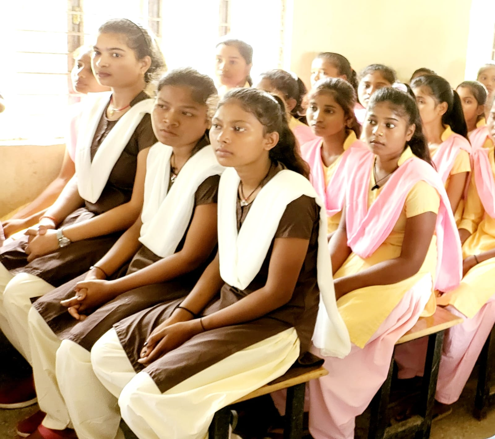 The girls of the government school of the village also speak fluent English
