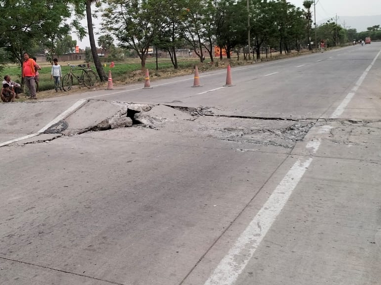 road torn due to heat