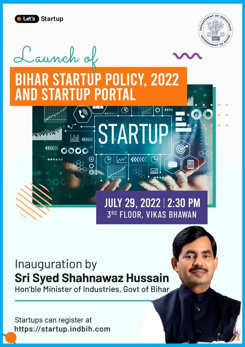 Bihar Startup Policy 2022 and Startup Portal launched