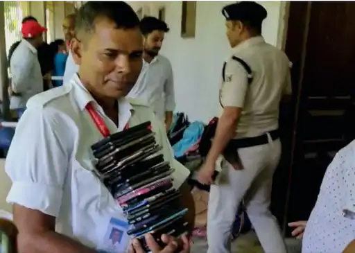 Mobile phones of around 80 students were also seized