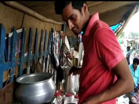 Sukrat Singh sells tea at Bihars Katihar railway station