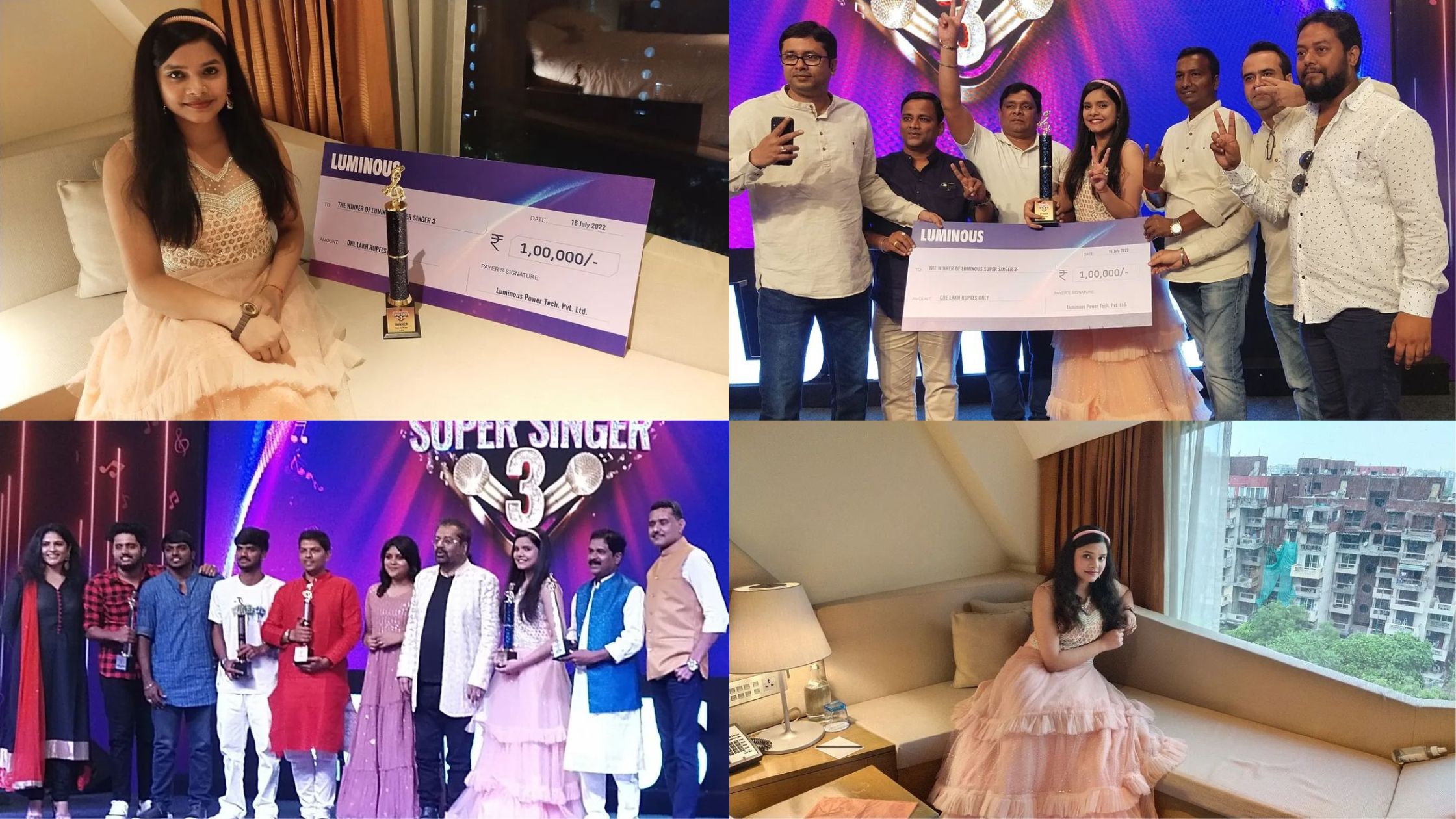 honey priya won luminous super singer award