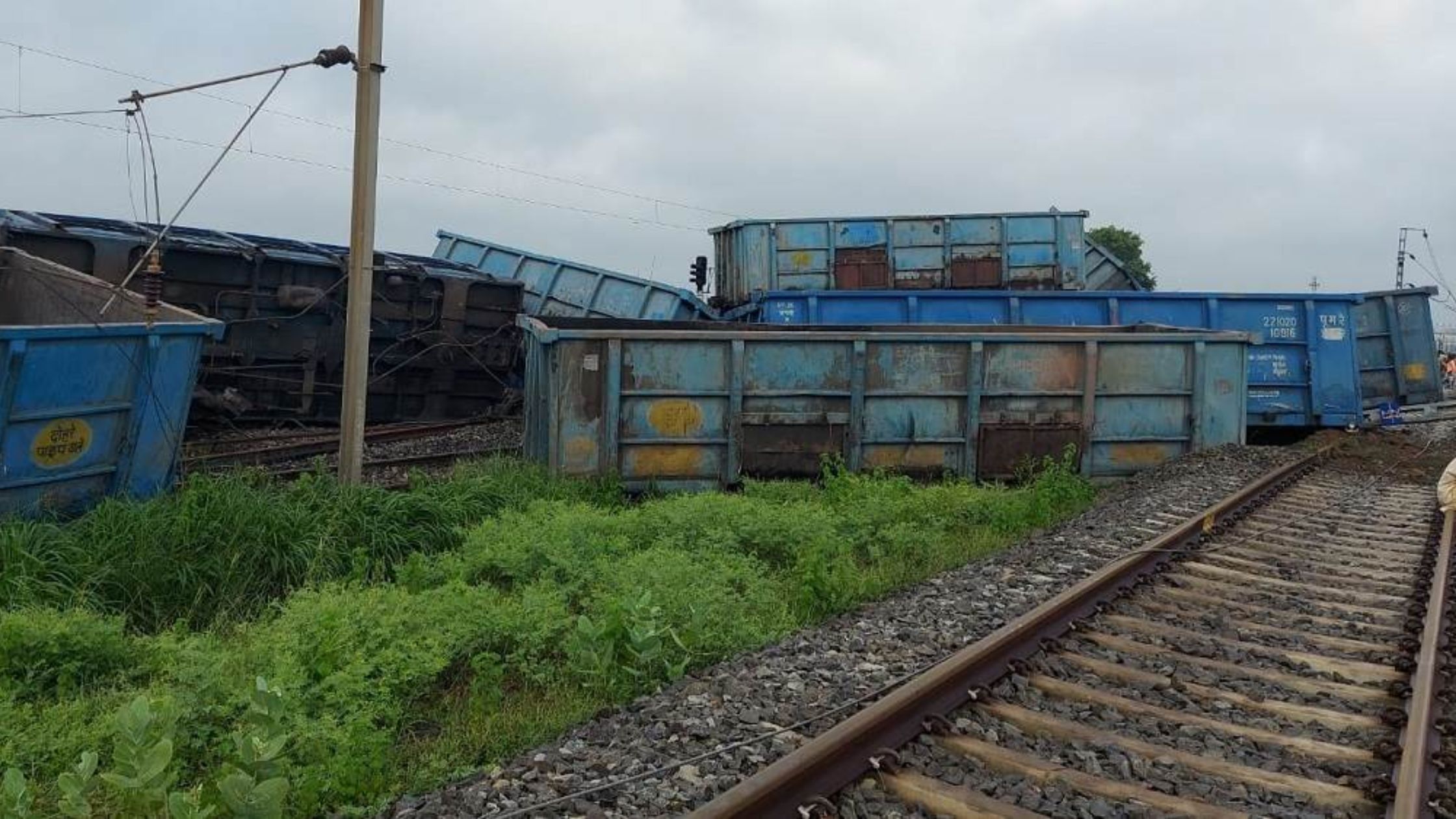 Goods train derail at Kumhau station