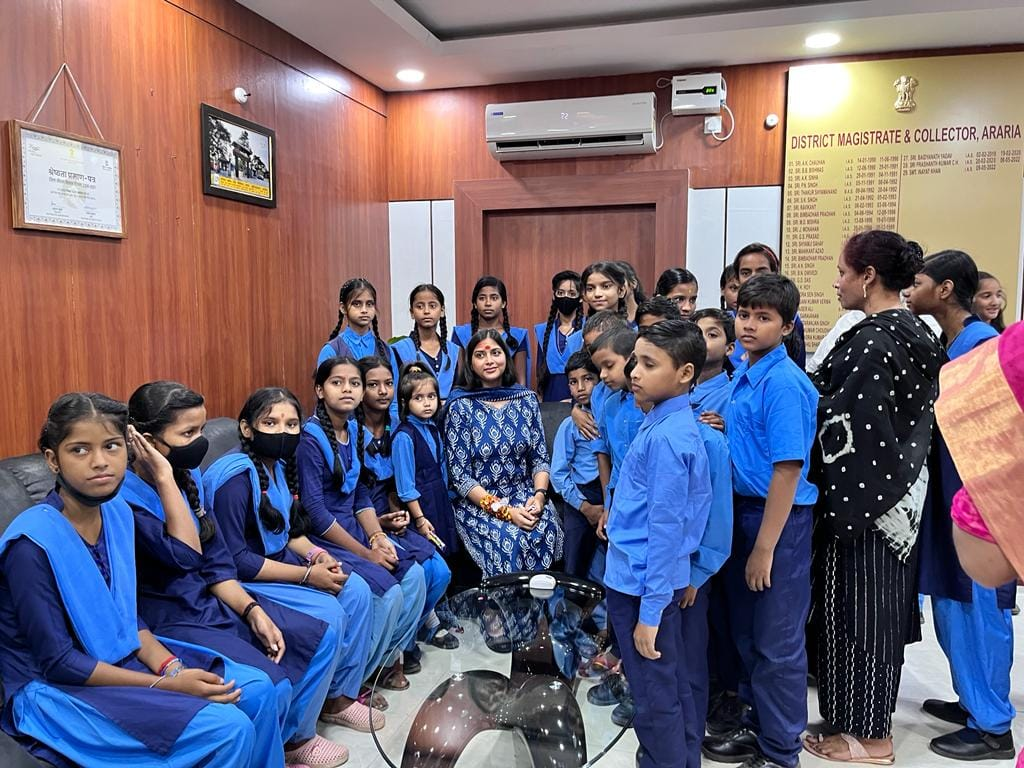 Inayat Khan, DM of Araria district, has special attention towards the education of children.