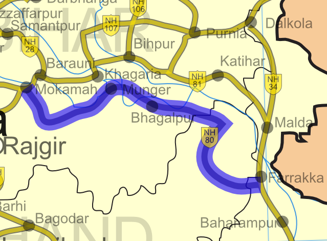 National Highway 80 between Bhagalpur-Kahalgaon