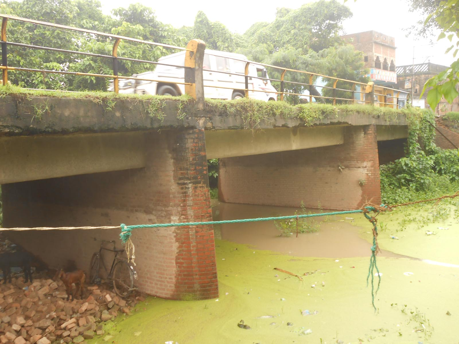 The dilapidated culvert on NH 80