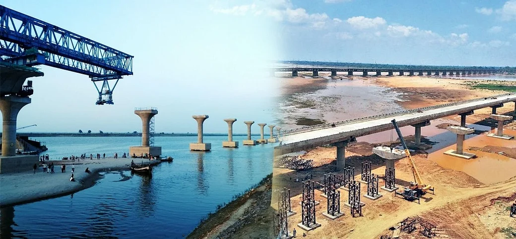 There is a delay of about one to three years in the construction of five major bridges in Bihar