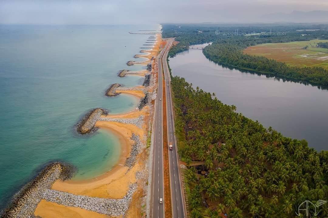 Maravanthe Beach Road in Mangaluru, Karnataka